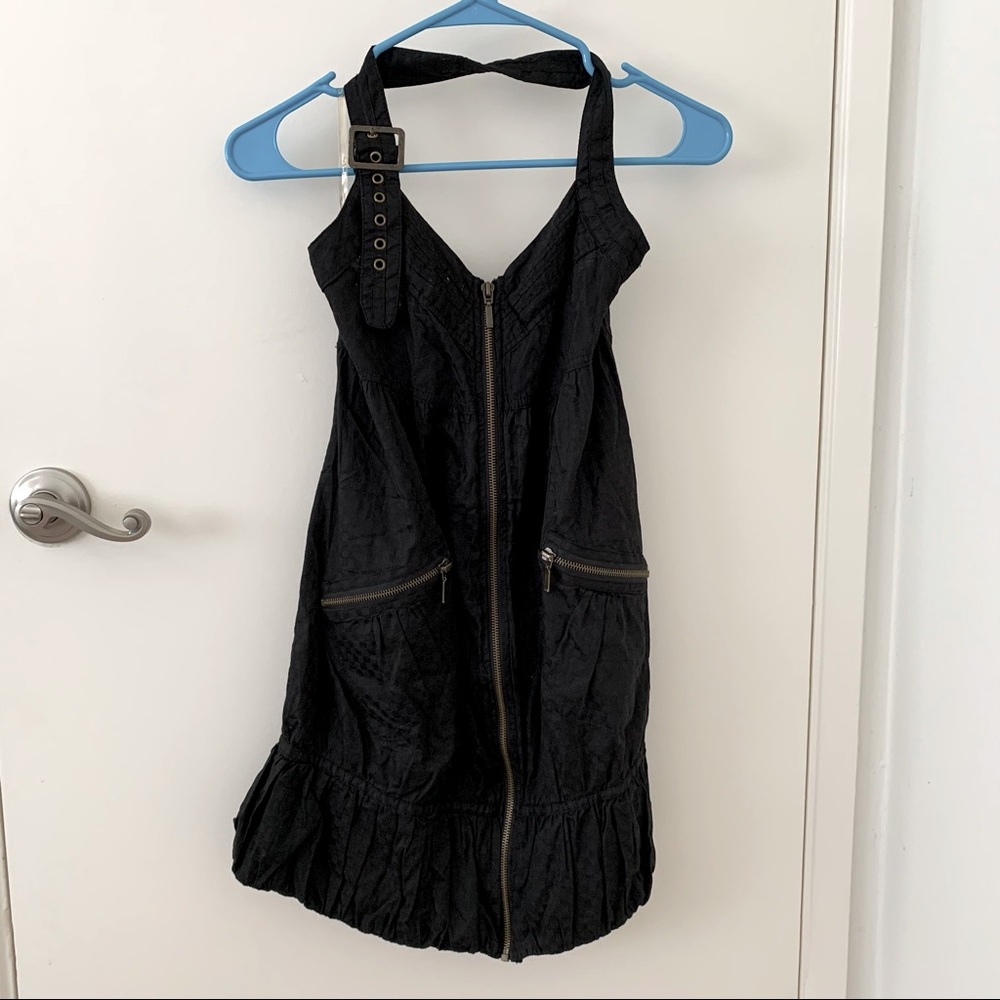 Black halter dress